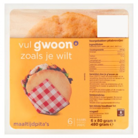 Gwoon Pitabroodjes 6x80g